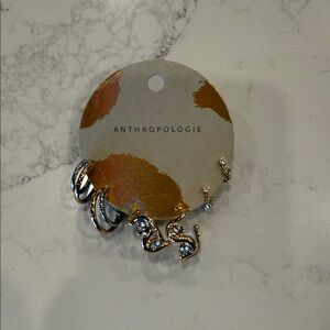 New Anthropologie 3 pair, Mixed Metal Hoop Earrings